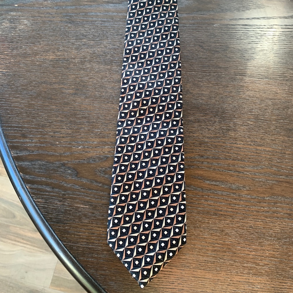 Canali 100% Silk Thick Geometric Tie Made in Italy - Picture 3 of 6